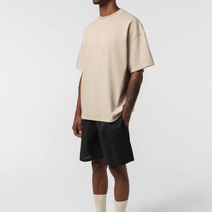 100% algodón cuello redondo Camiseta de gimnasio de gran tamaño de peso pesado Anti-Pilling Color sólido logotipo personalizado impresión Digital para hombres y mujeres - Product Image 1