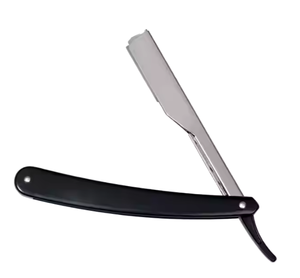 มีดโกนตรงคุณภาพสูงระดับมืออาชีพ ใบมีดสแตนเลสเกรด A+ ด้ามจับพลาสติกคุณภาพดี สำหรับช่างตัดผมชาย - Product Image 3