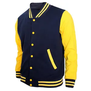 Veste universitaire à manches en cuir véritable letterman en laine pour hommes personnalisée veste noire avec logos brodés en couleur personnalisée pour hommes