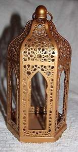 Classic Bronze Finish Metal <b>Lantern</b> with Intricate <b>Moroccan</b> Cut Design Durable Build Warm Candle Glow for Elegant Home Decor - Product Image 2