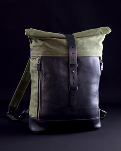 Sac à dos de luxe en cuir et toile, grande capacité, écologique, léger, pour voyage en plein air, école, ordinateur portable, LCBP-0125 - Product Image 1