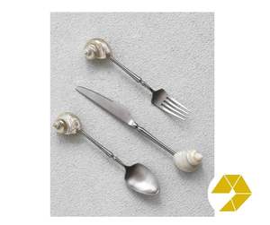 Elegant <b>Seashell</b> Spoon Featuring Mother Pearl Conch Inlay Handcrafted Luxury <b>Seashell</b> Fork Set <b>for</b> <b>sale</b> Spoon Mother pearl - Product Image 2
