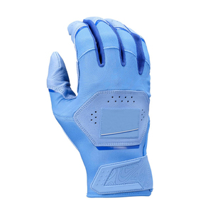 Gants de frappeur en cuir bleu clair, à doigts complets, pour baseball, respirants, pour jeunes, droitiers, ambidextres, avec fermeture auto-agrippante - Product Image 3
