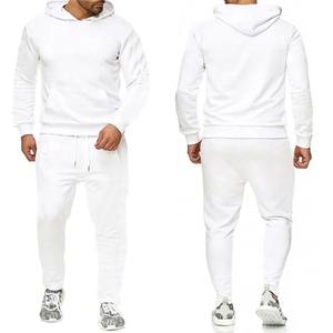 Conjuntos de ropa deportiva informal para hombre Sudadera con capucha y pantalones de color sólido Jersey ecológico + Traje de pantalones para mujer - Product Image 3