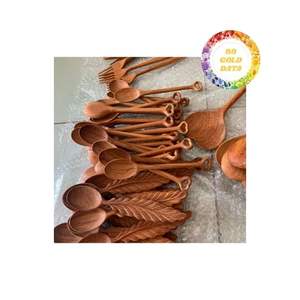 Juego de cuchara de madera natural hecha a mano para cocinar, servir y comer, utensilios de cocina ecológicos para uso diario en la cocina - Product Image 4