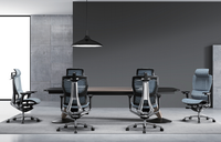 Chaise de bureau exécutive réglable au design contemporain, appui-tête 3D, cuir synthétique neuf, moulage par injection monobloc