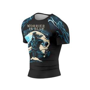 Custom Designed High Quality Nylon Eco-Friendly Quick Dry Breathable 240g Rush Guard Men Sleeveless Gym Running Guard - Product Image 4