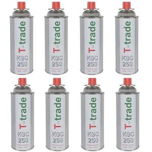 8 High Quality 250g <b>Butane</b> <b>Gas</b> Cartridges Single Use <b>Refills</b> for Camping Stoves & Grills Soldering Irons Korean Connection - Product Image 1