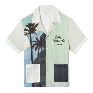 Mens Casual <b>Linen</b> Cabana <b>Shirt</b> <b>Summer</b> Beach Style Camp Collar <b>Shirt</b> with OEM Service Custom Logo Available Wholesale Factory - Product Image 6