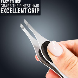 Pince à épiler antidérapante pour une prise facile Pince à épiler de précision coudée pour des sourcils parfaits Pince à épiler en acier inoxydable à finition lisse - Product Image 3