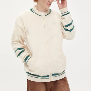 Premium Venta caliente manga de cuero Chenille parches en relieve botón Arriba hombres Varsity chaqueta - Product Image 5