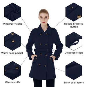 Best Quality <b>Wool</b> Winter <b>Coat</b> for <b>Women</b> Fashion Casual Wear <b>Double</b> <b>Breasted</b> Customized <b>Women</b> <b>Wool</b> <b>Coats</b> - Product Image 5