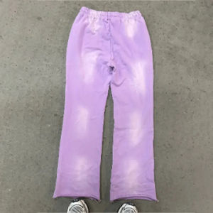 Pantalones de chándal acampanados lavado ácido de alta calidad para hombre logotipo personalizado parche desgastado pantalón de Jogger de lana bordado pantalones activos - Product Image 5