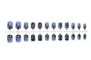 MEN-DY-957 <span class=keywords><strong>Uñas</strong></span> Postizas para Hombre, Diseño Punk con Llamas Oscuras, Reutilizables, Cobertura Total, Removibles, 24 Piezas - Product Image 5