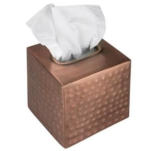 Boîte à mouchoirs en cuivre luxueuse, accessoires pour serviettes, qualité supérieure, design martelé moderne, écologique, fabriqué à la main, meilleure vente - Product Image 3