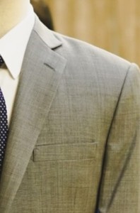 Bespoke กางเกงแจ็คเก็ตคอวีทำด้วยผ้าขนสัตว์สำหรับผู้ชาย, กระดุมแถวเดียวสูทธุรกิจทางการระบายอากาศได้ดีสำหรับงานแต่งงานแบบครึ่ง100% - Product Image 3