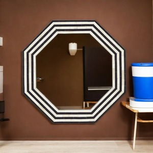 Miroir cosmétique en verre lumineux réglable en hauteur, lumières LED à 3 couleurs à intensité variable, design pliable, portable, mural, fait à la main - Product Image 1