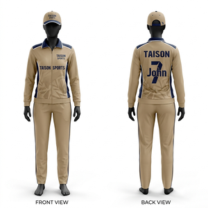 Combinaison d'entraînement de cricket pour femmes, 340 GSM, polycoton, gris marine, panneaux contrastés, logo personnalisé par sublimation, vêtements de sport, coupe professionnelle - Product Image 5