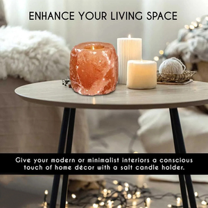 Ensemble de bougeoirs en sel rose de l'Himalaya naturel, faits à la main, durables, objets d'art de collection, style antique, Himaliessence Salt Traders Custom - Product Image 6