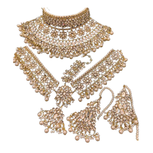 Bijoux de style magnifique 2024 pour femmes, style indien Bollywood, ensemble complet de bijoux de mariage traditionnels, disponible à la vente - Product Image 1