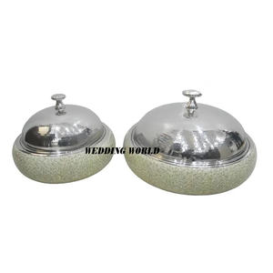 Juego de dos pegatinas de diseño, olla caliente de Metal, última colección, utensilios de cocina, cazuela para Ramadán, calentador de comida elegante de forma redonda - Product Image 1