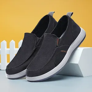 Summer Slip-on Fitness Walking Shoes Men Shoes Lightweight And Casual Stock For Summer Walking Style Cotton Fabric Male PVC PU