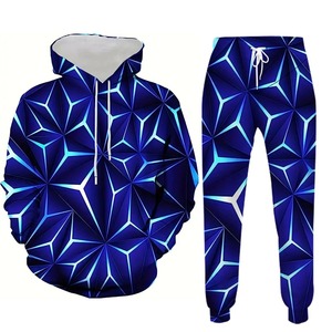 Evil Imp 3D Vintage Impreso Sudadera con capucha y pantalones Set Moda de calle informal para hombres para Otoño/Invierno Pantalones de chándal con capucha - Product Image 1