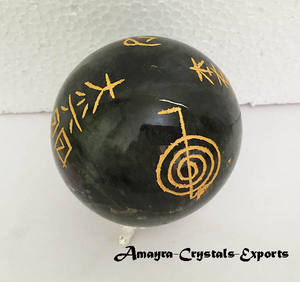 Sphère Reiki Gravée Obsidienne Noire Pierres Précieuses Dernières Boules d'agate de qualité supérieure Vente en gros Achetez en ligne chez Amayra Crystals Exports - Product Image 2