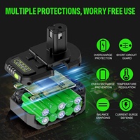 Stock UE - Batterie d'outil électrique Ryobi 18V 7.0Ah au lithium-ion rechargeable, batterie de remplacement pour les outils électriques originaux RYO 18V