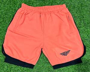 กางเกงขาสั้นผู้ชายน้ำหนักเบาสไตล์ไฮสตรีทย้อมสีเรียบ - Product Image 4