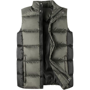 Chaleco Acolchado de Invierno para Hombre de Alta Calidad con Cuello Alto, Cremallera Completa, Logotipo Personalizado, Cálido, con Capucha, Cortavientos, de Tela de Lona, en Oferta - Product Image 2