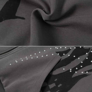 Sudadera con Capucha y Cremallera con Pedrería, Corte Regular, Invierno, Logotipo Personalizado, Tinte Liso - Product Image 6