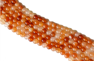 สร้อยคอคริสตัลธรรมชาติ ลูกปัดคาร์เนเลียนสีแดงเรียบ ขัดเงา เครื่องประดับหินสีแดง ขายส่งแบบเป็นเส้น สำหรับบำบัดรักษา - Product Image 3