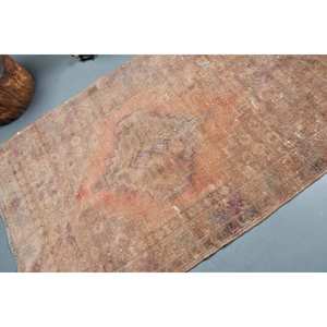 Alfombra turca de área grande Vintage estilo Tabriz clásico diseño de retazos marrón naranja 3,5 'X 5,6' Material de lana rectangular látex - Product Image 5