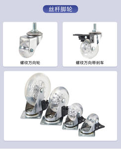 Modern Light Duty 1.5/2/3 Inch Office Chair Swivel Transparent PU <b>Caster</b> <b>Wheel</b> with Brake Top Plate for Kitchen/School Use - Product Image 4