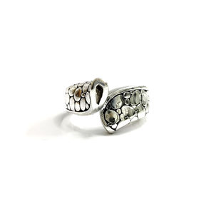 Rose Gold Plated Trendy Fashionable Opening <b>Ring</b> <b>Adjustable</b> Size with Natural Gemstones Inlay 6.6 Grams Plain <b>Silver</b> for Gift - Product Image 1