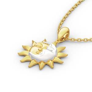 Collier tendance Jeulia en argent sterling soleil et lune bicolore, cadeau idéal - Product Image 3