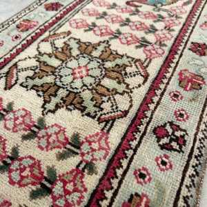 Vintage <b>Runner</b> Rug 1.4x10.5 ft, <b>Red</b> Solid Turkish Wool Rug - Product Image 5