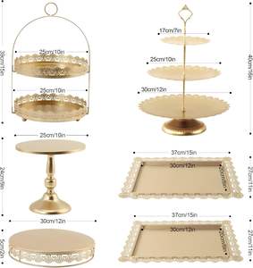 Support à gâteau en métal décoratif, conçu pour les tables de réunion, offrant un support à gâteau attrayant avec une construction artistique et un présentoir surélevé - Product Image 3