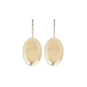 CUCOCUCA YXQ E278 Orecchini pendenti in acciaio inossidabile dorato con design ovale e motivo a pois, adatti per l'uso quotidiano con stile, spedizione in 48 ore in UE. - Product Image 1