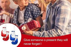 Mini Leather Boxing Gloves <b>Keychain</b> with Laced Wrist <b>Car</b> Promotional Hanging Keyring for Gifts and Bag Decor - Product Image 6