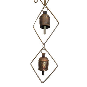Modern Design Handmade Eco Friendly Hanging Bells Finest Quality Gold Metal Wind Chime <b>Wall</b> Hanging Home Garden Decor - Product Image 4