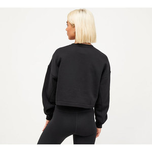 Wholesale Oversized Heavyweight Winter Solid Tracksuit 100% Polyester Short Sleeve <b>Crewneck</b> Sweat Suit for Men and Women - Product Image 2