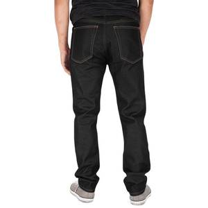 กางเกงยีนส์ทรงกระบอกขาบานเอวกลางผ้าถักแบบวินเทจฟอกเคมี 12 ออนซ์ สำหรับผู้ชาย สีดำอินดิโก้ - Product Image 2