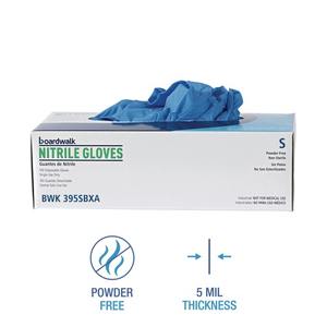Gants de sécurité en nitrile jetables sans poudre Boardwalk 5 Mil Small Blue 1000/carton - Product Image 5