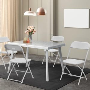 Modern Convertible Stainless Steel Foldable Space-Saving Embossed Design Chair Indoor Outdoor Use Kitchen Living Room School - Product Image 6