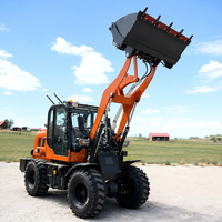 Mini-Frontlader 4x4 Anbaugerät Kompakter Holzlader Unterirdischer Ersatz-Joystick Betonmischer Waage Bremse Kubota-Motor Lader