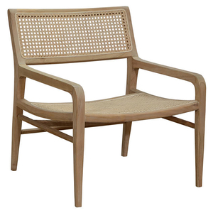 Sillón de Jardín Moderno Semar, Estructura de Madera de Teca Sólida, Mimbre Tejido, Impermeable, Ecológico, para Uso en Interiores/Exteriores - Product Image 5
