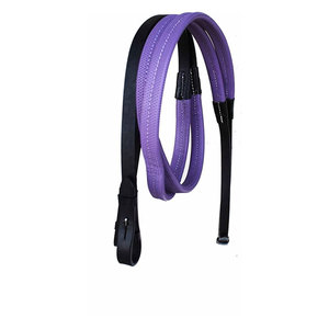 Rênes d'entraînement anglais de haute qualité pour l'équitation en cuir noir avec poignée en caoutchouc antidérapante rênes d'école flexibles souples - Product Image 6