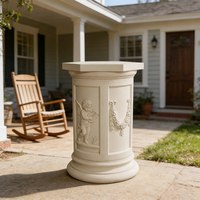 Socle en résine de style européen classique, base de présentation de style colonne romaine pour la décoration de la maison et du bureau, support de luxe pour sculptures et vases